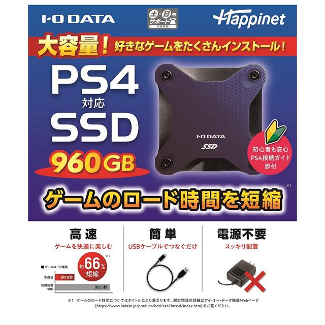 IODATA PS4対応SSD 480GB HNSSD-480BK 未開封