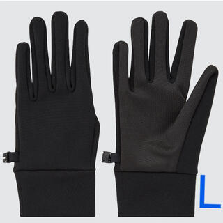 新品未使用 ユニクロ ヒートテックストレッチグローブ 手袋 ブラック L(手袋)
