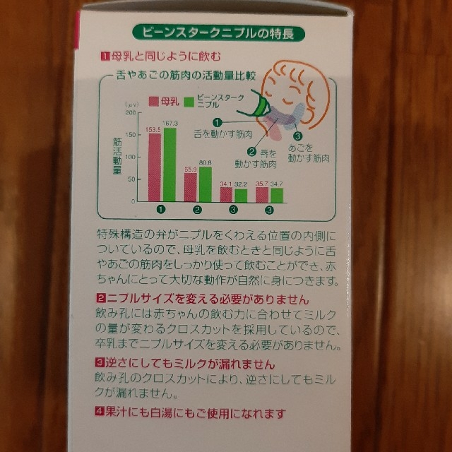 大塚製薬(オオツカセイヤク)の【新品】ビーンスターク　哺乳瓶　240mlガラス製　ニプル2個　セット キッズ/ベビー/マタニティの授乳/お食事用品(哺乳ビン)の商品写真