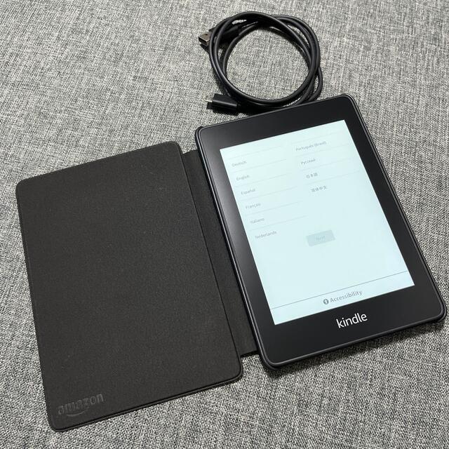 ANDROID(アンドロイド)のKindle Paperwhite wifi 8GB 広告つき 純正カバー付き スマホ/家電/カメラのPC/タブレット(電子ブックリーダー)の商品写真