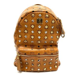 エムシーエム(MCM)のエムシーエム MCM ヴィセスト MMK3AVE35 MCM ロゴグラム スタッズ リュックサック レザー キャメル ブラウン(リュック/バックパック)