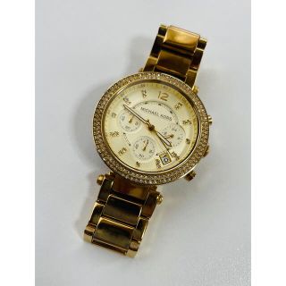 マイケルコース(Michael Kors)の【電池新品の美品】マイケルコースのパーカー！ラインストーン&クロノグラフ☆(腕時計)