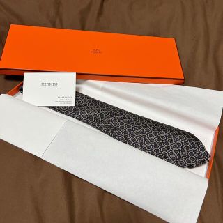 エルメス(Hermes)のエルメス　ネクタイ　ブラックネイビー&ベージュ(ネクタイ)