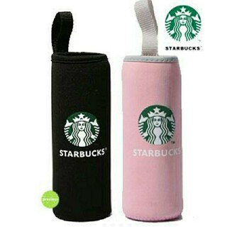 スターバックスコーヒー(Starbucks Coffee)のスターバックス ペットボトルカバー 2コ　黒ピンク(弁当用品)