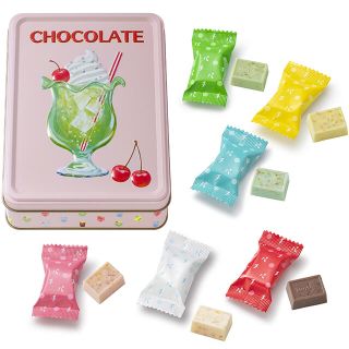 はじけるキャンディチョコレート アソート缶　ピンク缶(菓子/デザート)