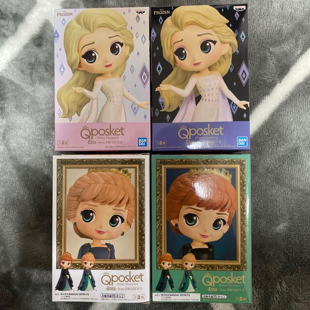 Qposket アナと雪の女王 アナ エルサ  フィギュアABカラー 2種セット