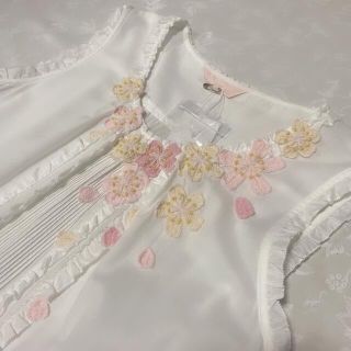 PINK HOUSE - ピンクハウス 桜の花びらフリル ワンピース チェリー