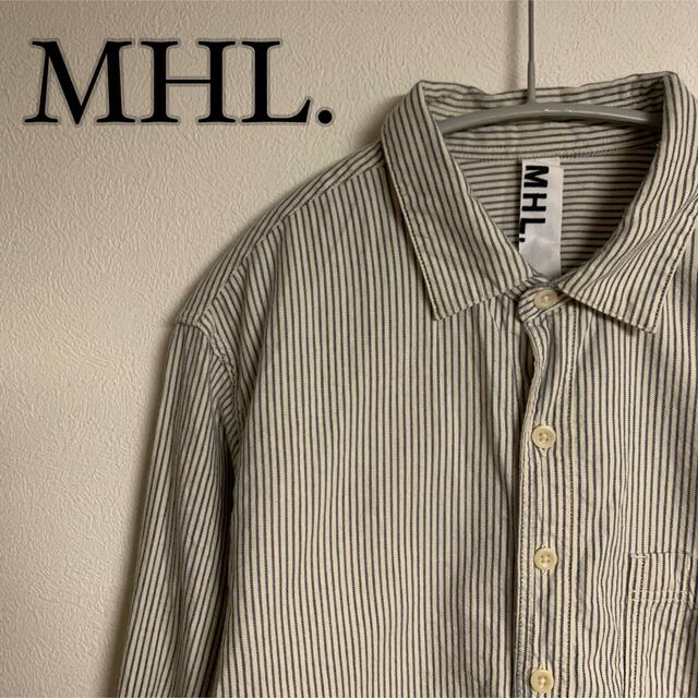 美品　MHL マーガレットハウエル　コットンボタンダウンシャツ　ホワイトシャツ