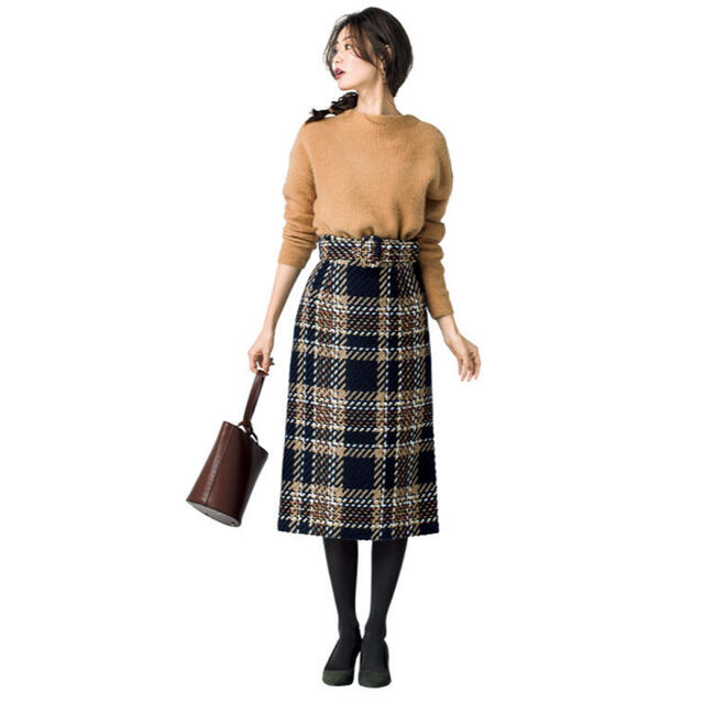Mila Owen(ミラオーウェン)のミラオーウェン　チェックタイトスカート レディースのスカート(ロングスカート)の商品写真