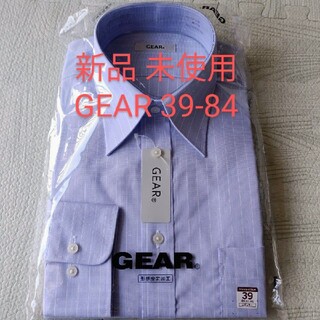 アオヤマ(青山)の【新品 未使用】GEAR 39-84 ブルー 形態安定 長袖 レギュラーカラー(シャツ)