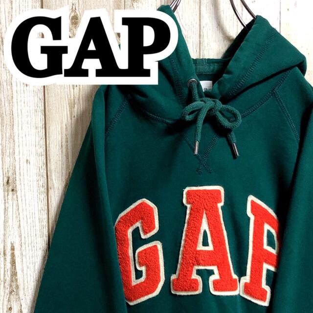 GAP ギャップ ビッグロゴ レアカラー ダークグリーン プルオーバー パーカー