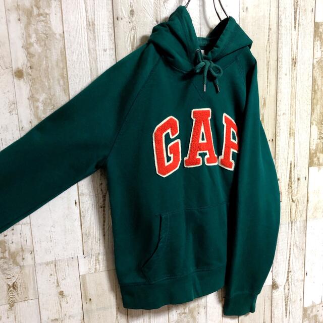 GAP ギャップ ビッグロゴ レアカラー ダークグリーン プルオーバー パーカー