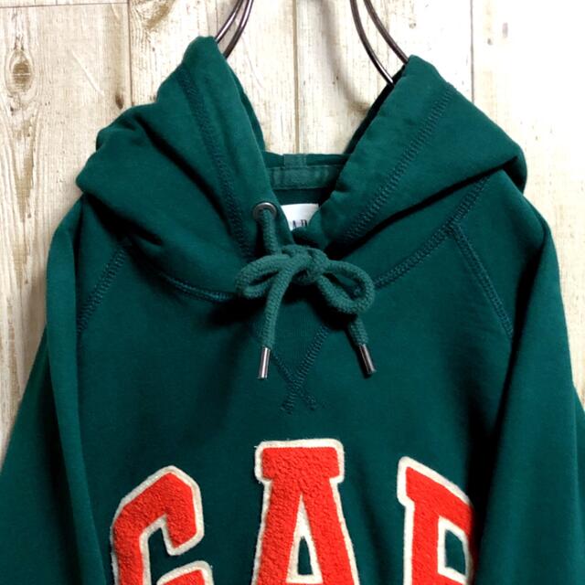 GAP ギャップ ビッグロゴ レアカラー ダークグリーン プルオーバー パーカー