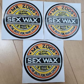 クイックシルバー(QUIKSILVER)のやっ、やっぱりSEXWAX ステッカー3枚セット　イエロー　直径13cm(サーフィン)