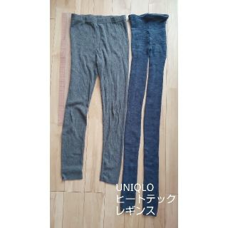 ユニクロ(UNIQLO)の2点セットUNIQLOヒートテックニットレギンス（リブ・14分丈）（M/L）とニ(レギンス/スパッツ)