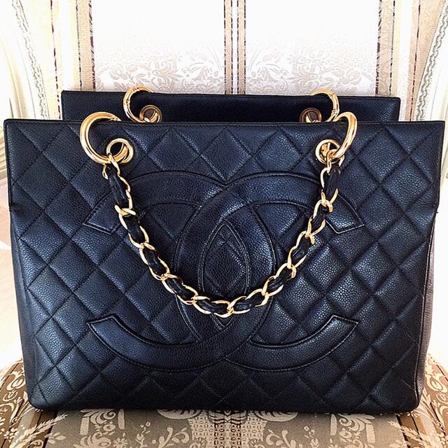 見事な CHANEL - 美品 CHANEL デカココ チェーントート ブラック