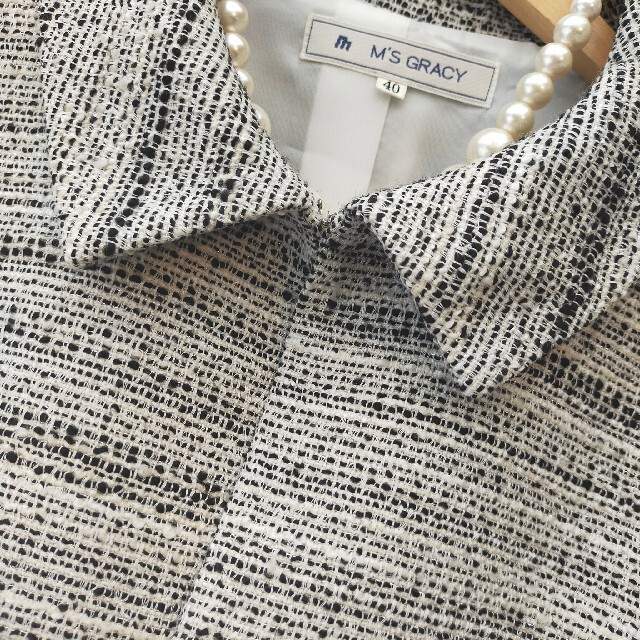 M'S GRACY(エムズグレイシー)のM'S GRACY ツイードジャケット スカートセット L レディースのフォーマル/ドレス(スーツ)の商品写真