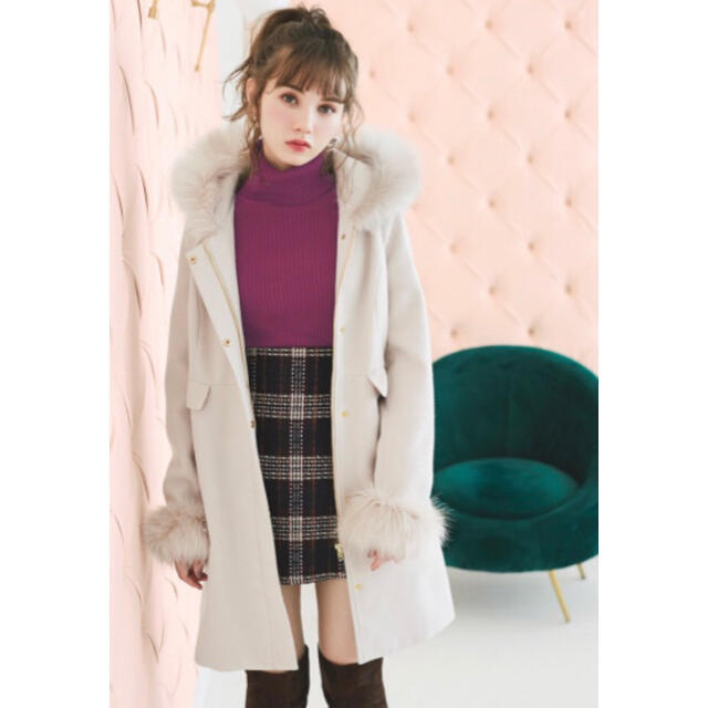 GRL フーデッドファーコート アイボリー 人気 乃木坂46 西野七瀬 量産型