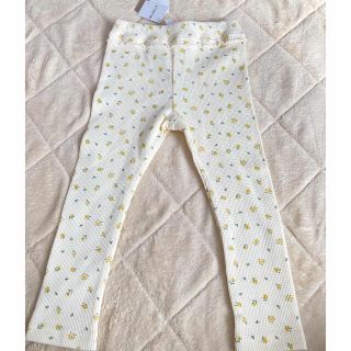 シマムラ(しまむら)の【新品】ベビー　キッズ　ワッフル素材　レギンス　パンツ　花柄(パンツ/スパッツ)