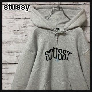 STUSSY - 【極美品】ステューシー☆刺繍ビッグロゴ パーカー 希少XLサイズ 即完売品 人気の通販｜ラクマ