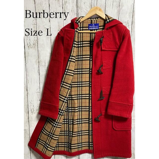 希少】Burberrys ダッフルコート 全面ノバチェック レッド サイズ40