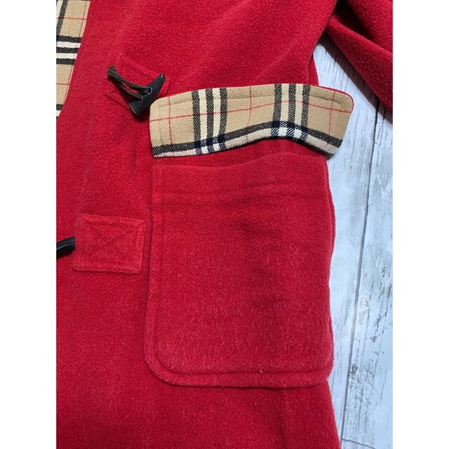 希少】Burberrys ダッフルコート 全面ノバチェック レッド サイズ40