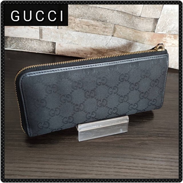 Gucci - グッチ GGキャンバス ラウンド L字ファスナー 長財布 超美品