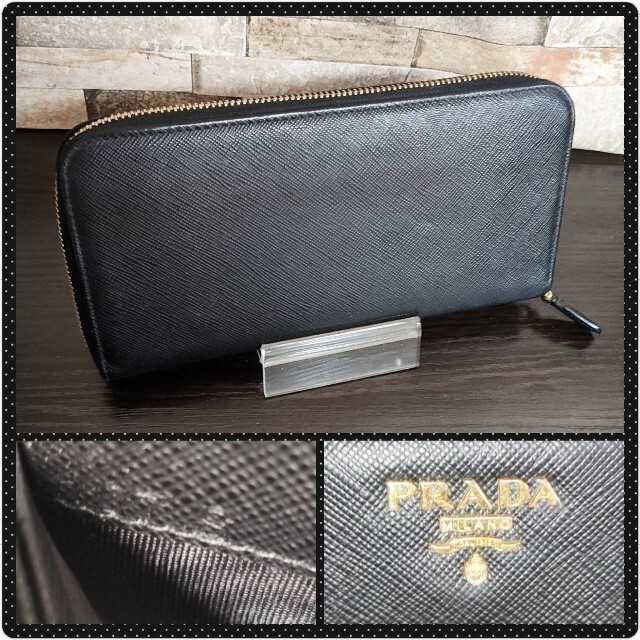 超美品✨鑑定済❤️PRADA プラダ サフィアーノラウンドジップ 長財布❤️