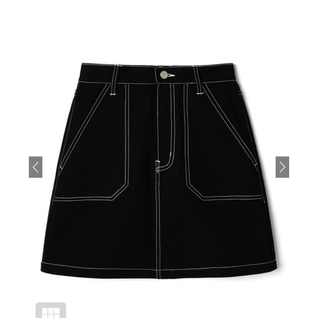 GRL(グレイル)のグレイル◎配色ステッチポケットデザイン台形スカート　美品 レディースのスカート(ひざ丈スカート)の商品写真