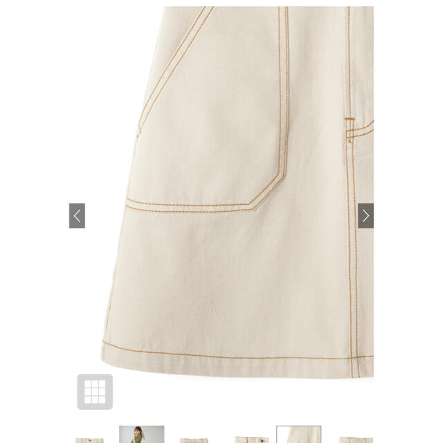 GRL(グレイル)のグレイル◎配色ステッチポケットデザイン台形スカート　美品 レディースのスカート(ひざ丈スカート)の商品写真