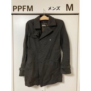 ピーピーエフエム(PPFM)のPPFMコート メンズMトレンチコート 濃ブラウンチェック(トレンチコート)