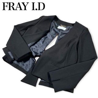 フレイアイディー(FRAY I.D)の【美品】FRAY I.D★フレイアイディー★ノーカラージャケット　リボン　卒業式(ノーカラージャケット)