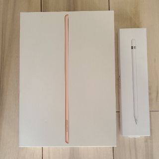 アイパッド(iPad)のiPad 美品 + Apple pencil 無印 32G ゴールド 第8世代(タブレット)