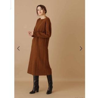 ジルスチュアート(JILLSTUART)のJILLSTUART EXCLUSIVELINE ケーブルマキシニットワンピース(ロングワンピース/マキシワンピース)