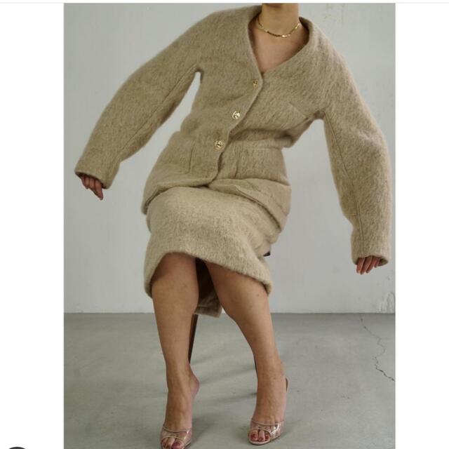 カタログギフトも! uchida fumika - Margiela Martin Maison フミカウチダ モヘヤシャギージャケットタグ付き美品 ノーカラージャケット