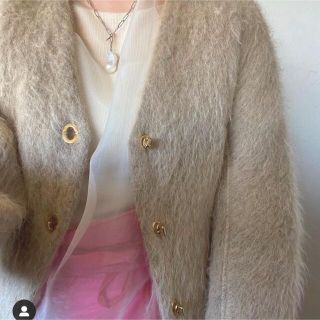 fumika uchida フミカウチダ モヘヤシャギージャケットタグ付き美品 fumika uchida フミカウチダ モヘヤシャギージャケットタグ付き美品