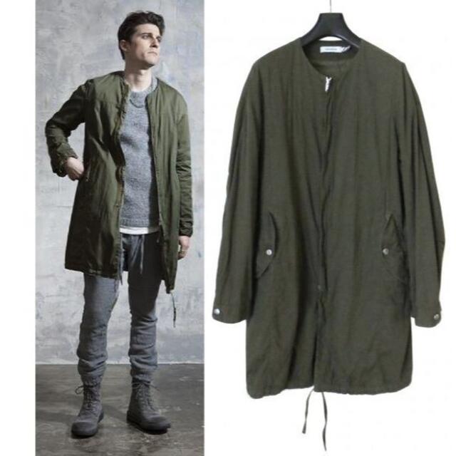 大阪高裁 定価5万 nonnative TROOPER ノーカラーミリタリーコート カーキ メンズ