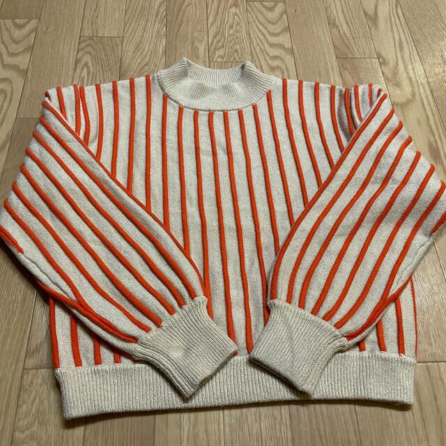 【Ameri VINTAGE】SWELL STRIPE KNIT オレンジ