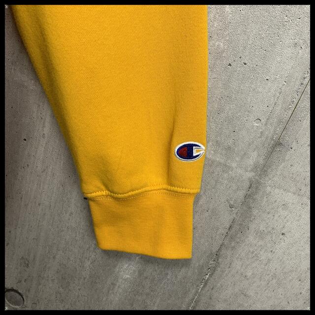チャンピオンパーカー刺繍黄イエロー3XLスウェット古着カレッジウエストバージニア