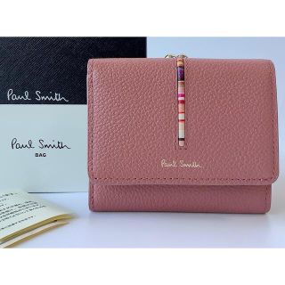 ポールスミス(Paul Smith)の新品★ポールスミス★インセットクロスオーバーストライプがま口折り財布★ピンク(財布)