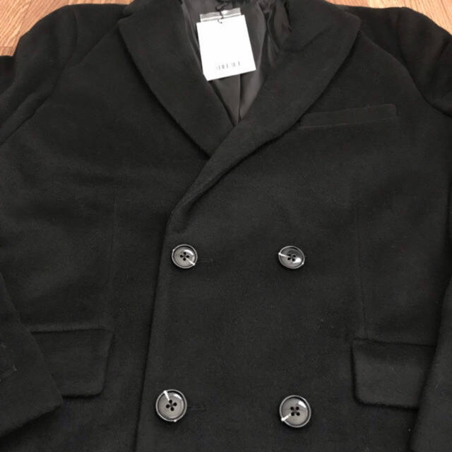 WEGO(ウィゴー)のWEGO シャギーウールダブルコート 黒 S メンズのジャケット/アウター(チェスターコート)の商品写真