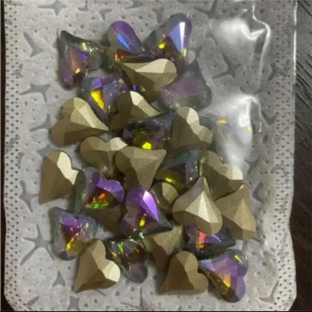 ネイルパーツ ガラスストーン アシメ ハート 大 バイオレット 紫 5個 コスメ/美容のネイル(デコパーツ)の商品写真