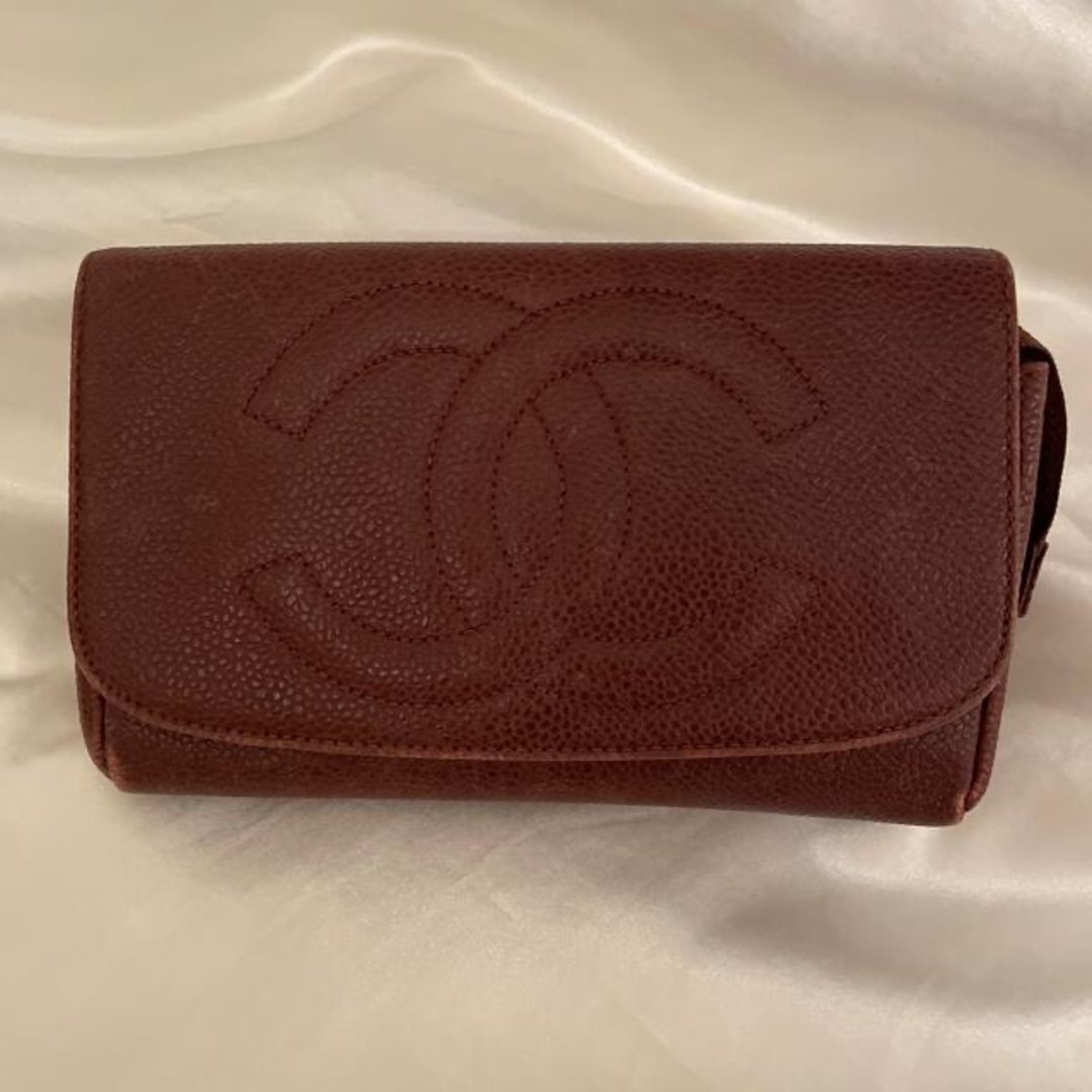 CHANEL(シャネル)のCHANELヴィンテージシャネルvintage ポーチ　メイクポーチ　ブラウン レディースのファッション小物(ポーチ)の商品写真