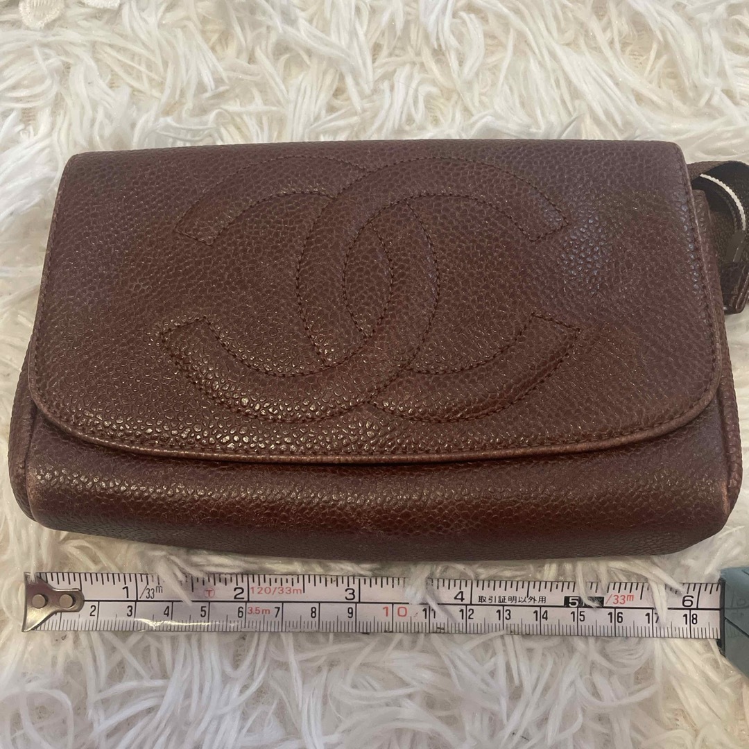 CHANEL(シャネル)のCHANELヴィンテージシャネルvintage ポーチ　メイクポーチ　ブラウン レディースのファッション小物(ポーチ)の商品写真