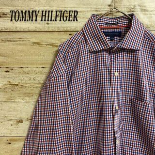 《チェック柄》TOMMY HILFIGER トミーヒルフィガー　BDシャツ　L(シャツ)