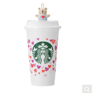 Starbucks Coffee - スターバックス　バレンタイン2022 リユーザブルカップ　キャップ　ホワイト