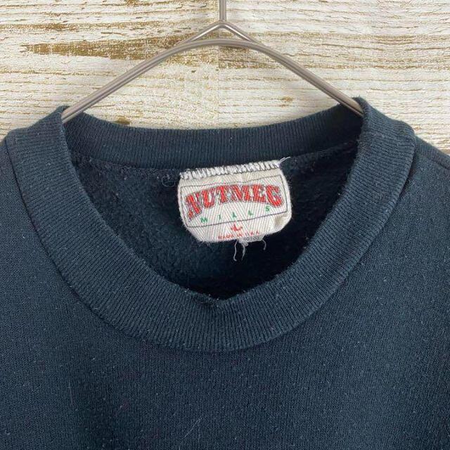 《デカロゴ》NUTMEG スウェット　トレーナー　長袖　黒　L メンズのトップス(Tシャツ/カットソー(七分/長袖))の商品写真