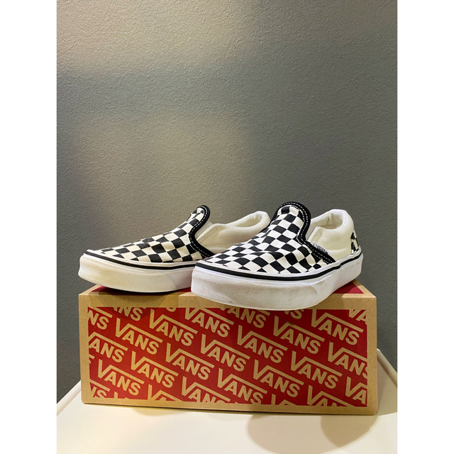 VANS(ヴァンズ)のVANS バンズ チェッカーフラッグ キッズ kids 中古 美品 19㎝ キッズ/ベビー/マタニティのキッズ靴/シューズ(15cm~)(スニーカー)の商品写真