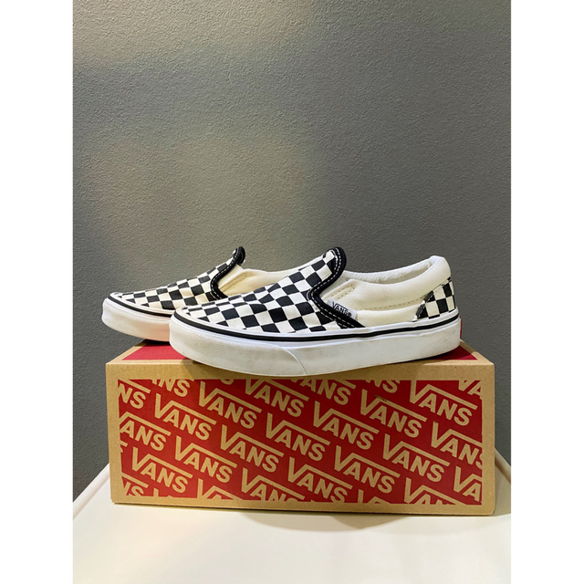 VANS(ヴァンズ)のVANS バンズ チェッカーフラッグ キッズ kids 中古 美品 19㎝ キッズ/ベビー/マタニティのキッズ靴/シューズ(15cm~)(スニーカー)の商品写真