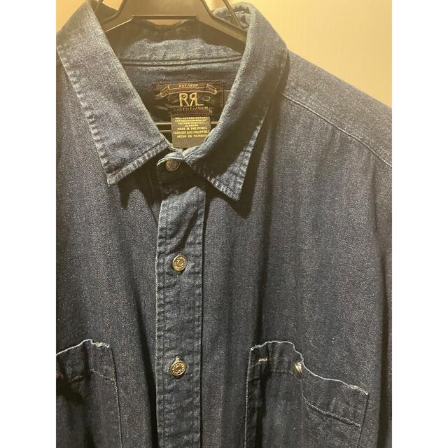 【L】RRL デニムシャツ 濃いめ 美品